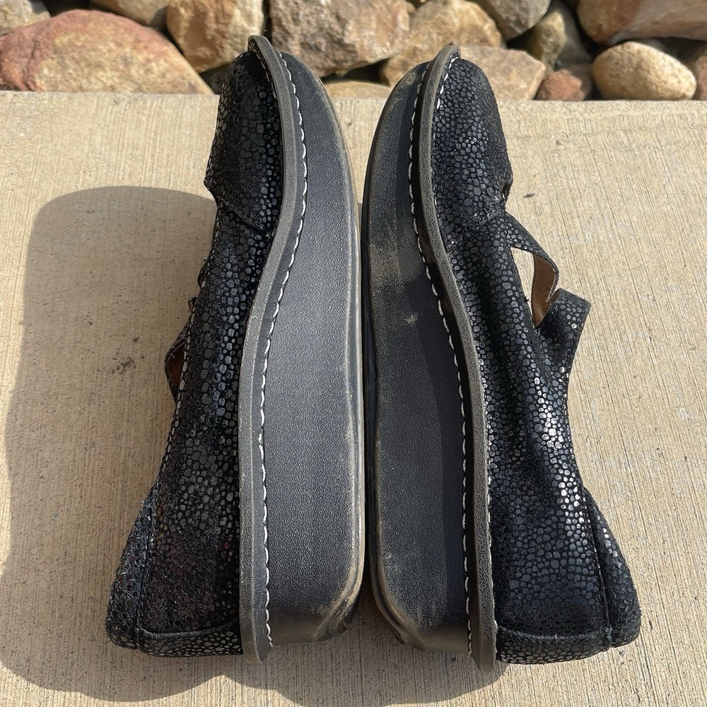 Alegria Dayna DAY561 Mary Jane Comfort Shoe Black Shimmer Leather EU 37 US 7-7.5 - Picture 6 of 8